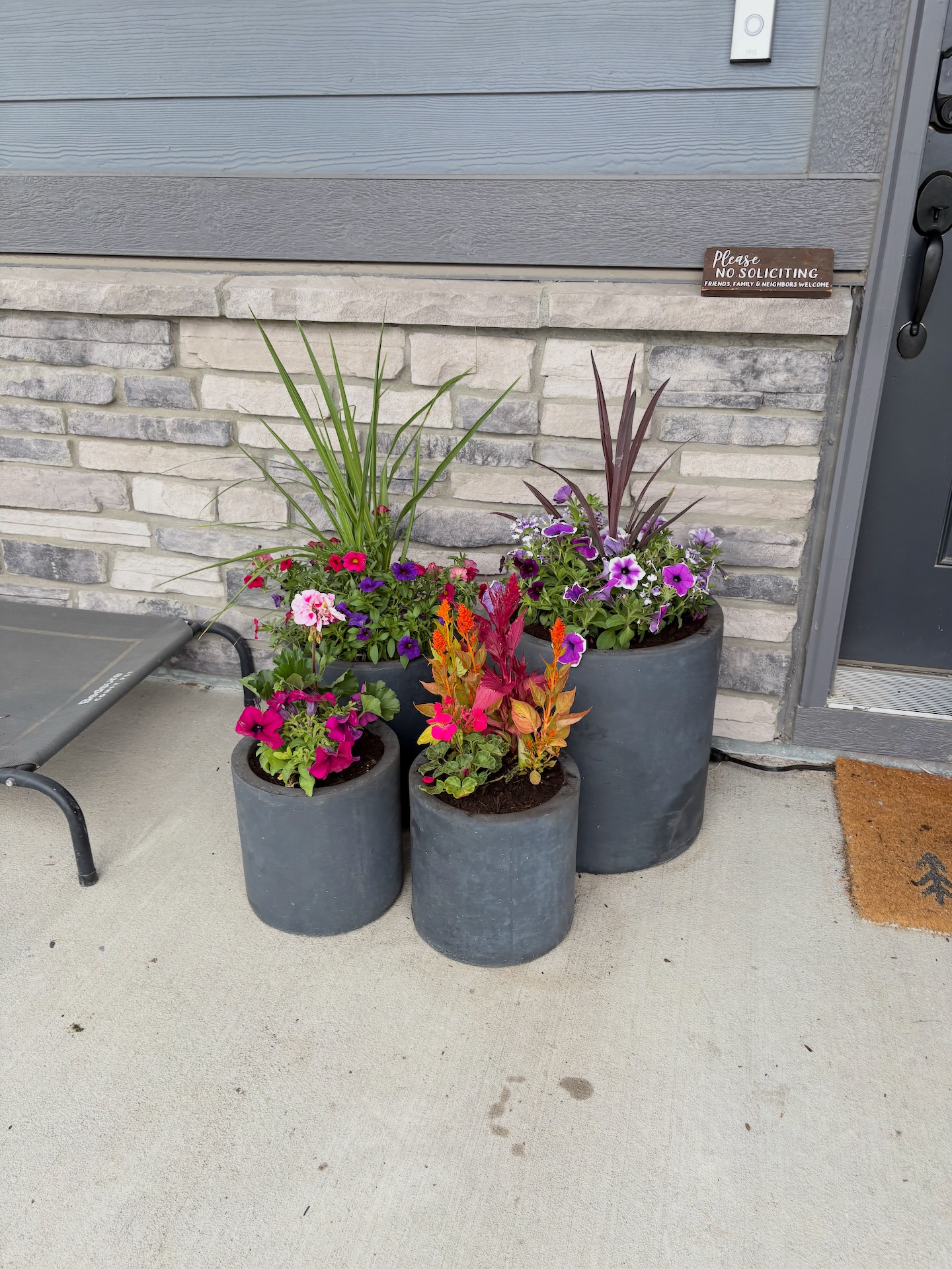 Colorful seasonal flower arrangements after